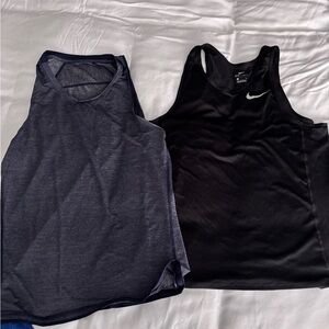 Lululemon and Nike Black and Dark Gray Tank Tops